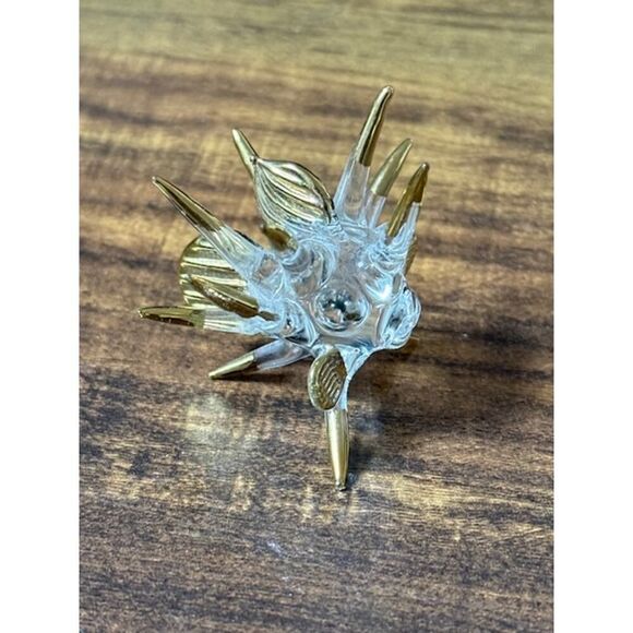 Glass Puffer Fish Figurine 1.75" w/ Gold Tips - Picture 4 of 6